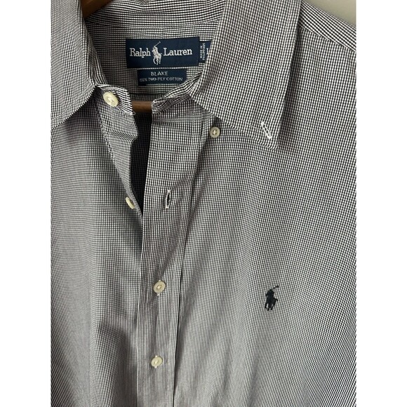 Ralph Lauren Blake 100% Two-Ply Cotton Gray Long Sleeve Button Down Shirt Large - Picture 1 of 6